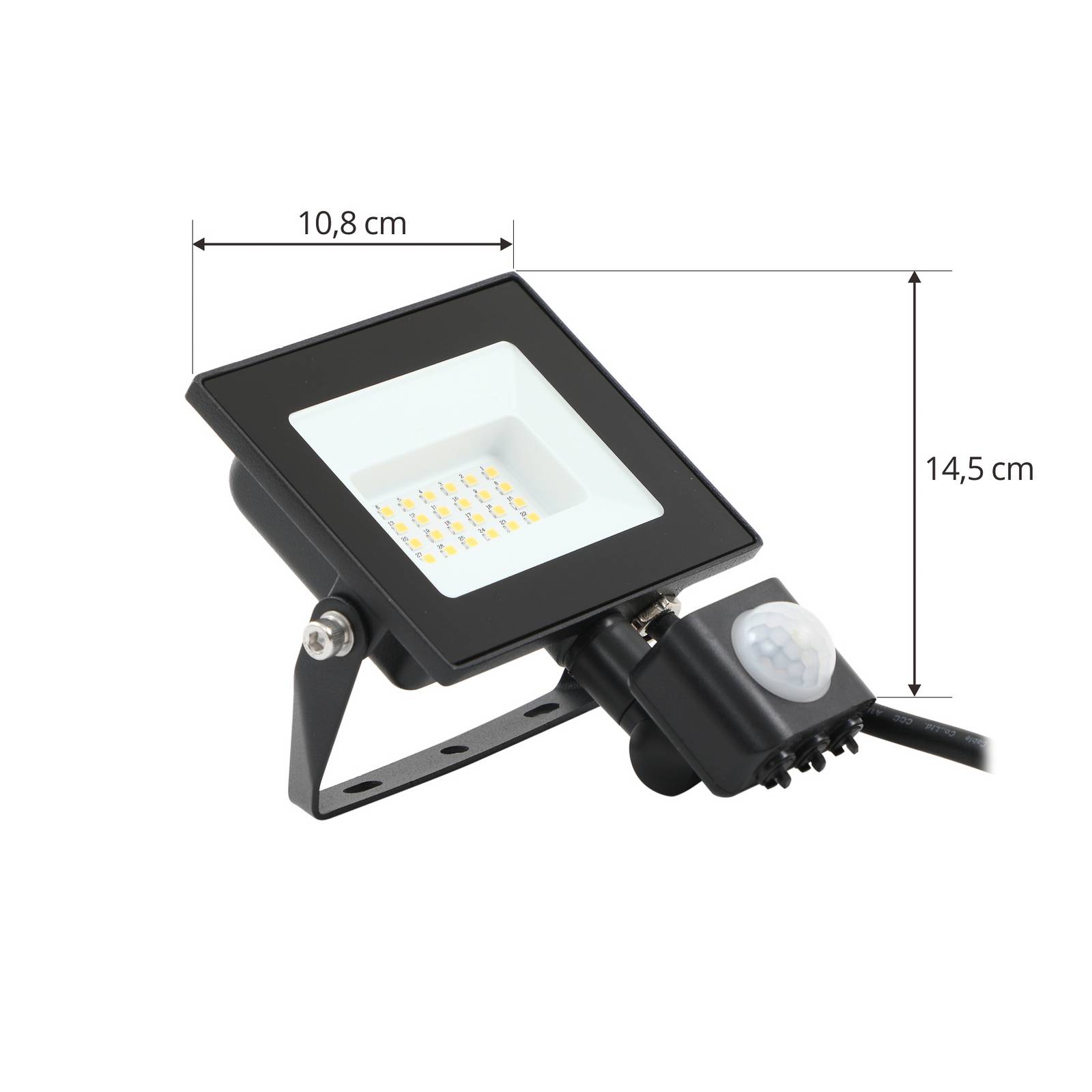 Reflektor zewnętrzny LED Maikel, czujnik, 20W, metal, zestaw 2 sztuk