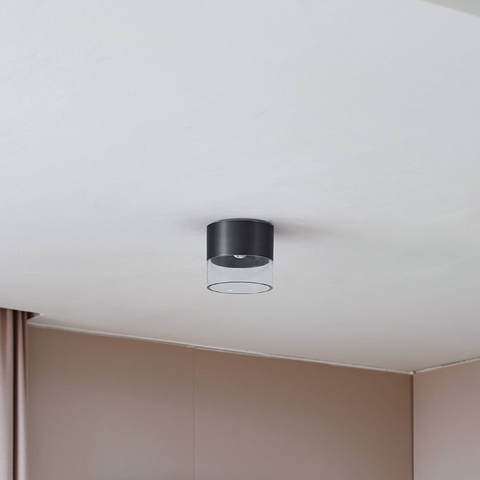 Lampa sufitowa LED Dalila, czarna, Ø 10 cm, aluminium