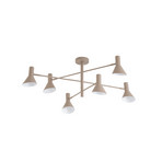 Milia-kattokohdevalo, beige, E14, 6-lamppuinen, metalli – NOLA