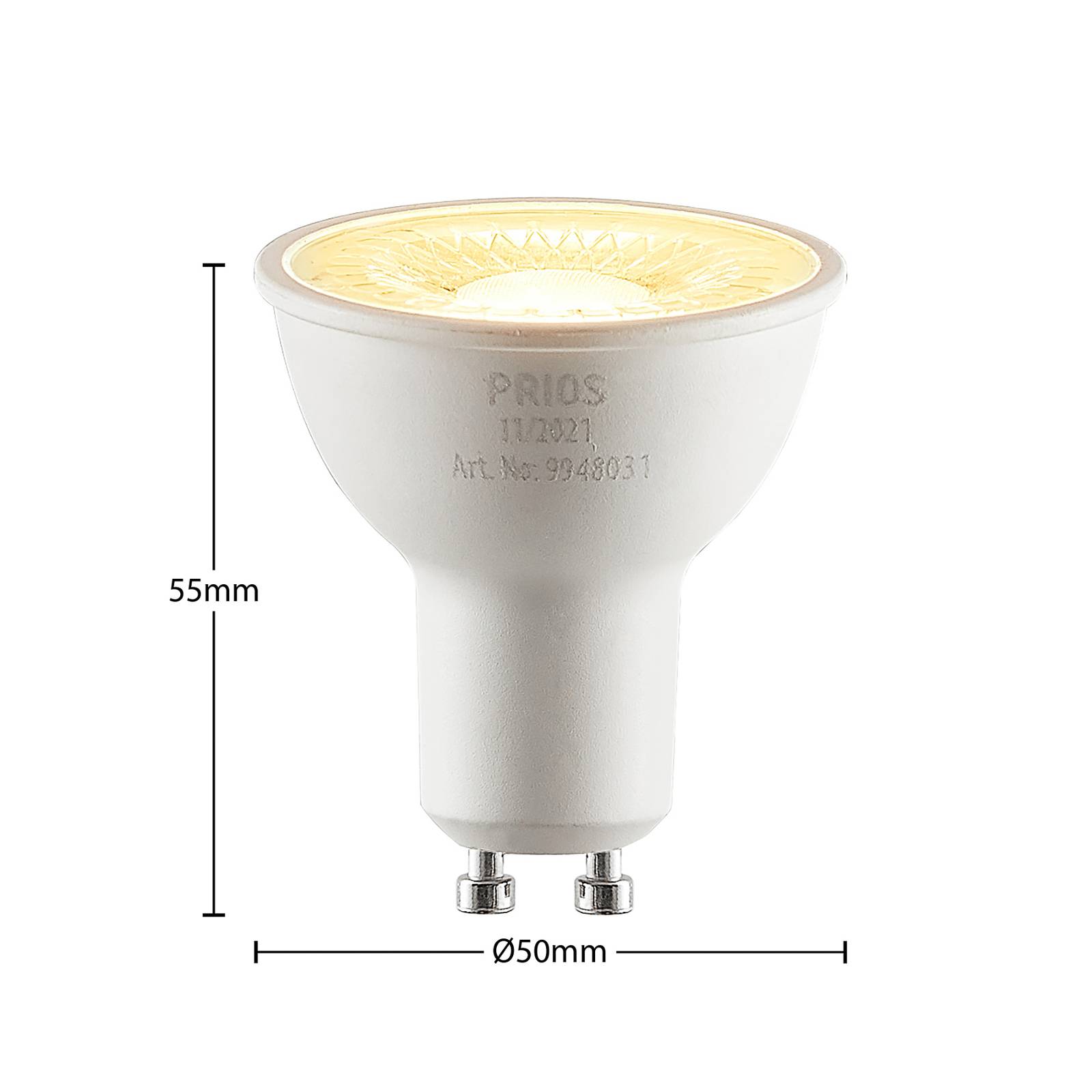 PRIOS Réflecteur LED GU10 5 W 2 700 K 60° x10