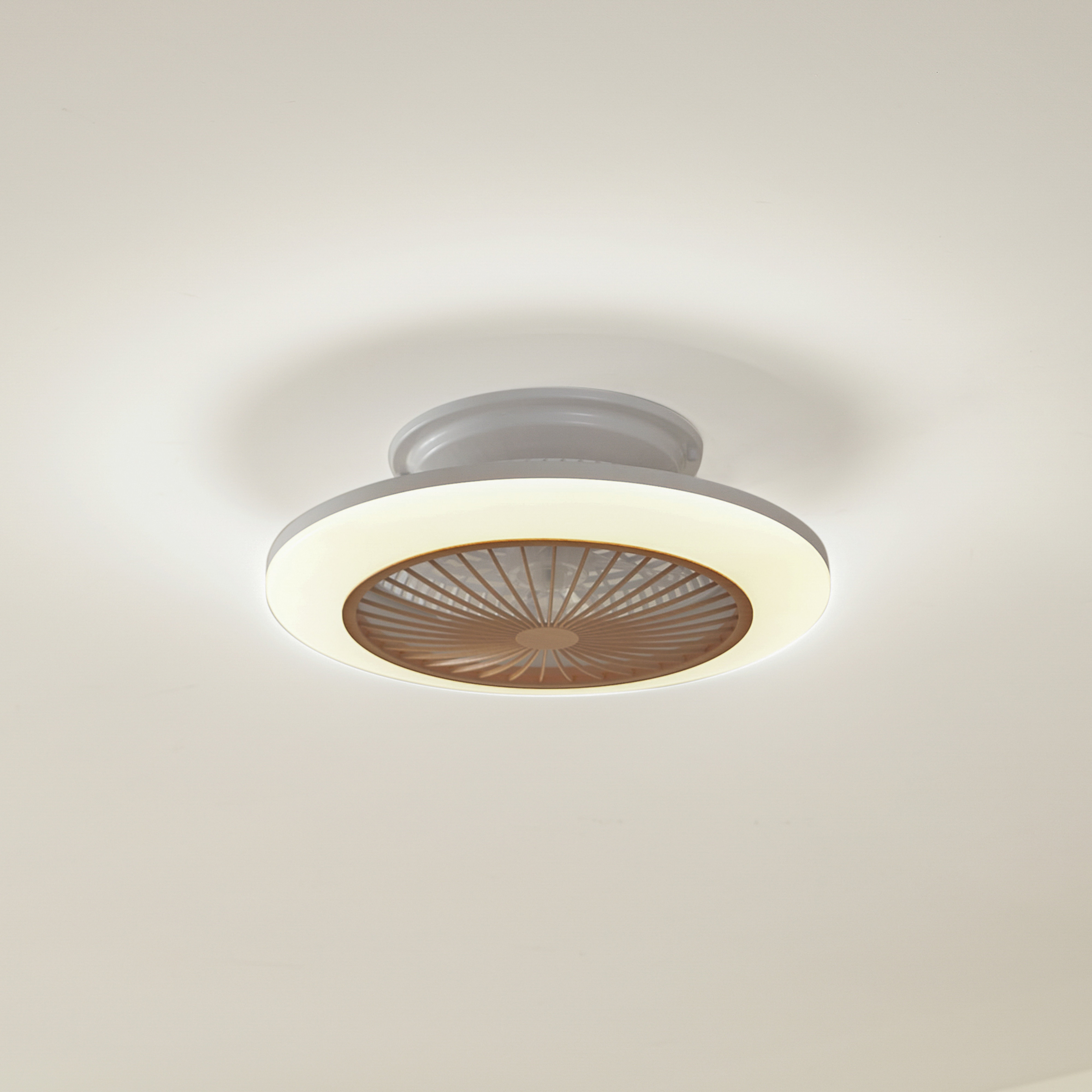 Wentylator sufitowy LED Mamuti, kolor drewna, cichy, 55 cm