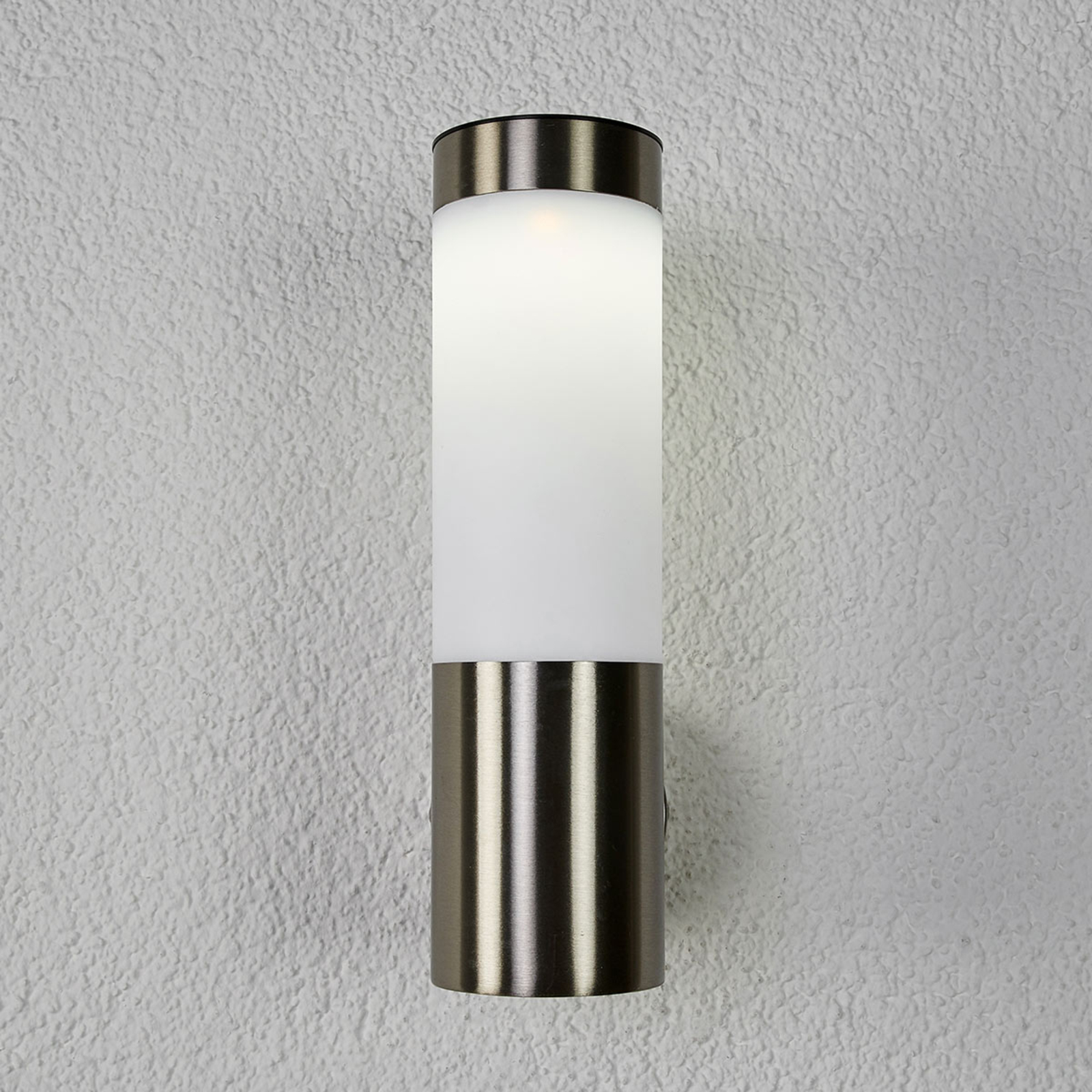 Lindby Aleeza LED-solcellevæglampe, rustfrit stål