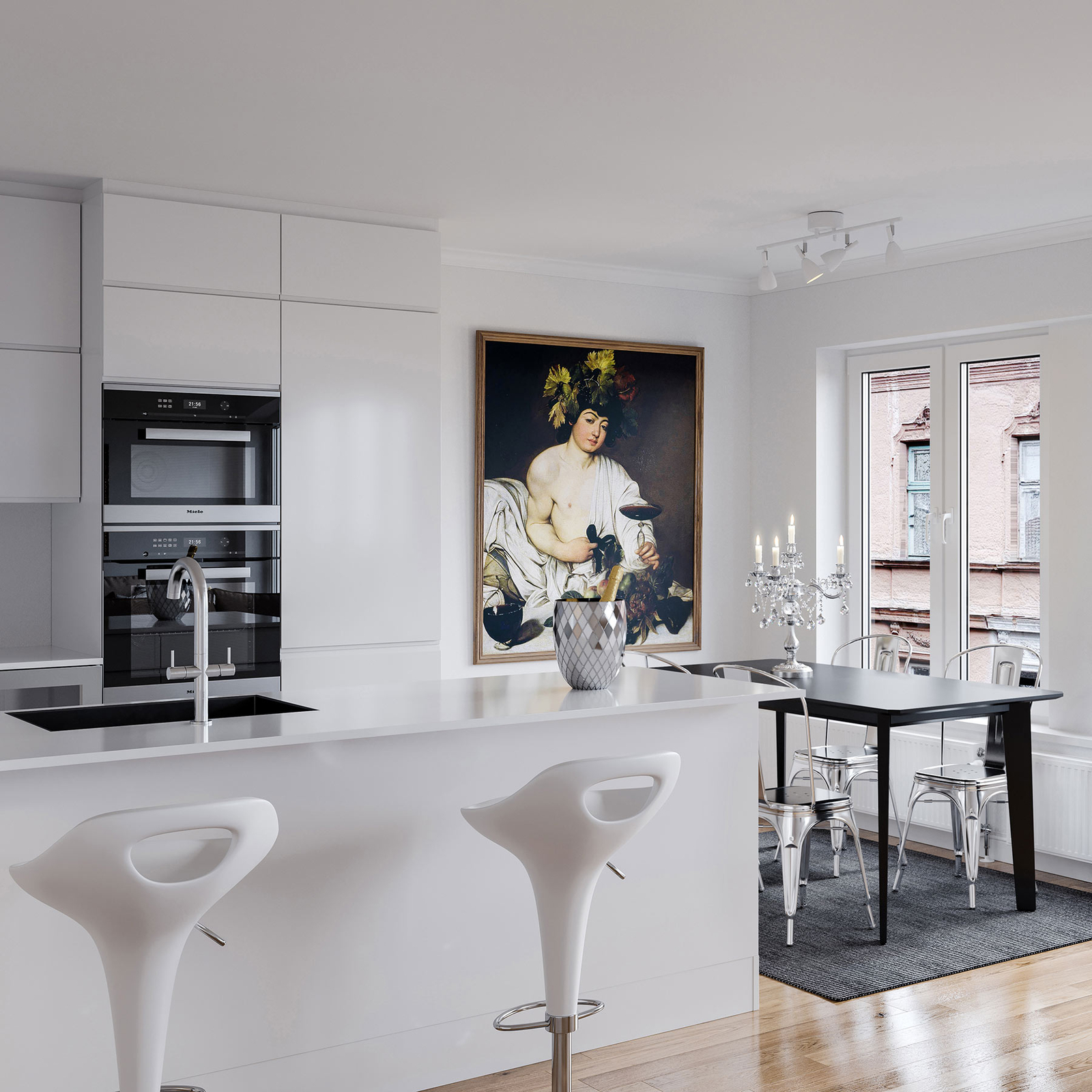 By Rydéns Luna ceiling spotlight, 4-bulb, white, for Living / Dining Room, metal, GU10, 5 W, energy efficiency: A++, L: 78 cm, H: 17 cm