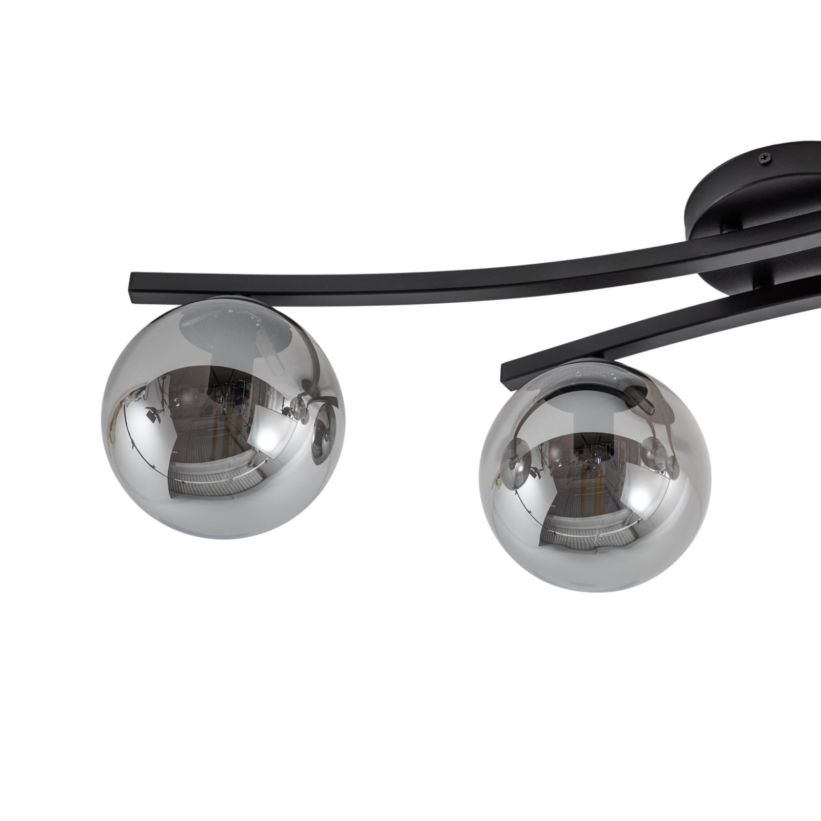 Stropní svítidlo Opus, délka 84 cm, kouřově šedá/černá, 4 světla.