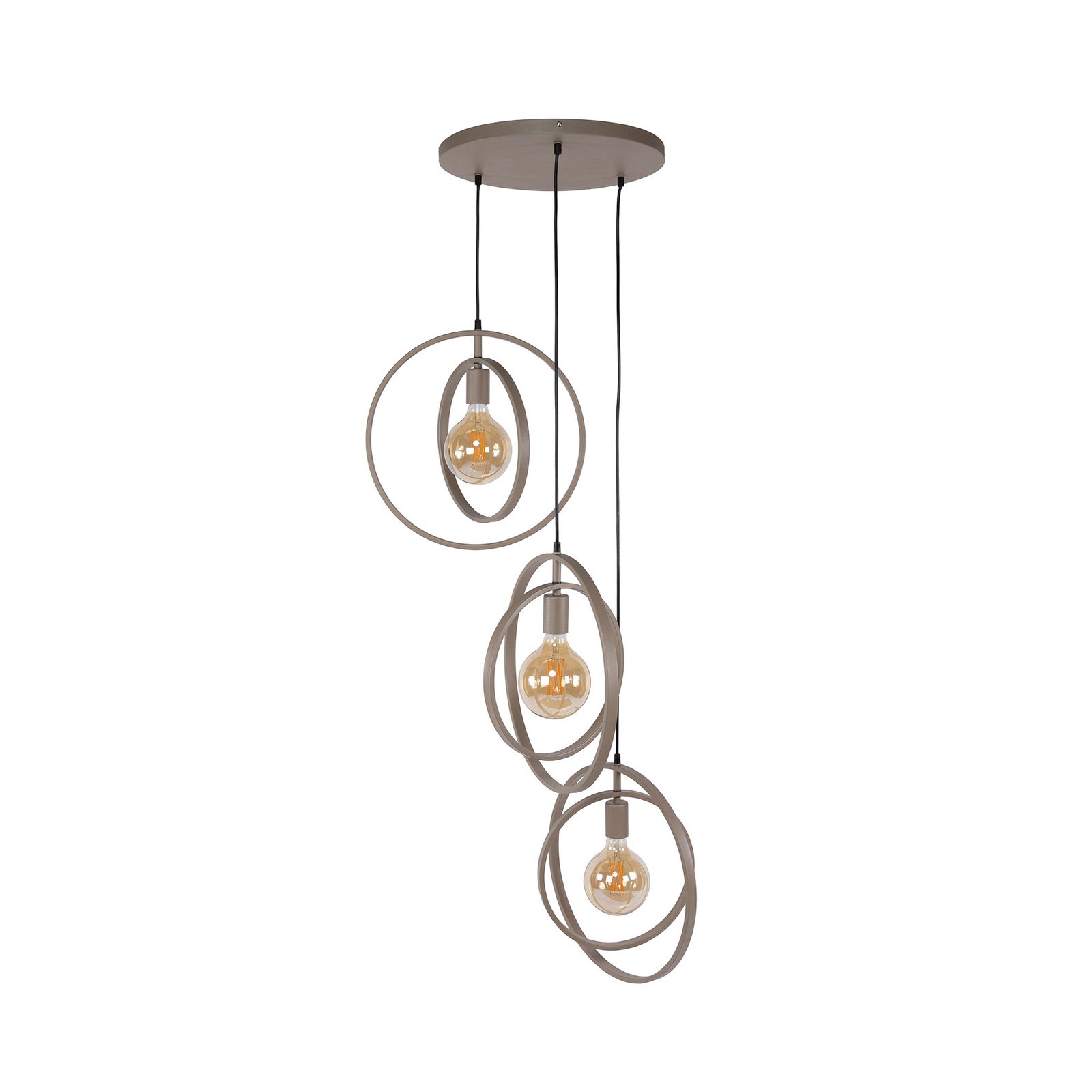 Pendelleuchte Turn Around, beige, gestuft, Metall, 3-flammig Pendelleuchte Turn Around, beige, gestuft, Metall, 3-flammig