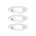 Paulmann LED 3er Nova Coin weiß matt rund schwenkbar 4.000K