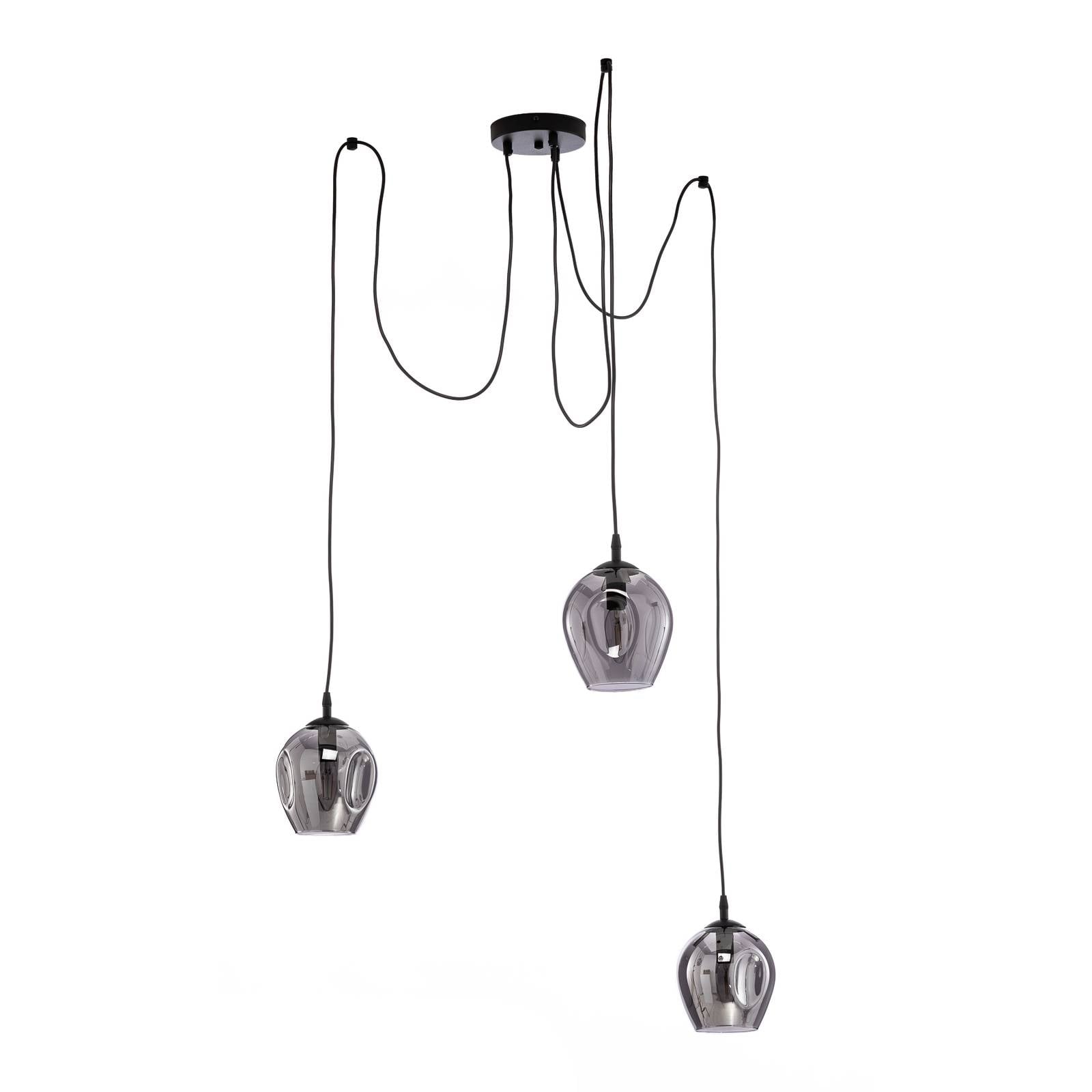 Pendellampe Starla, Glas grafit, 3-flammig dezentral
