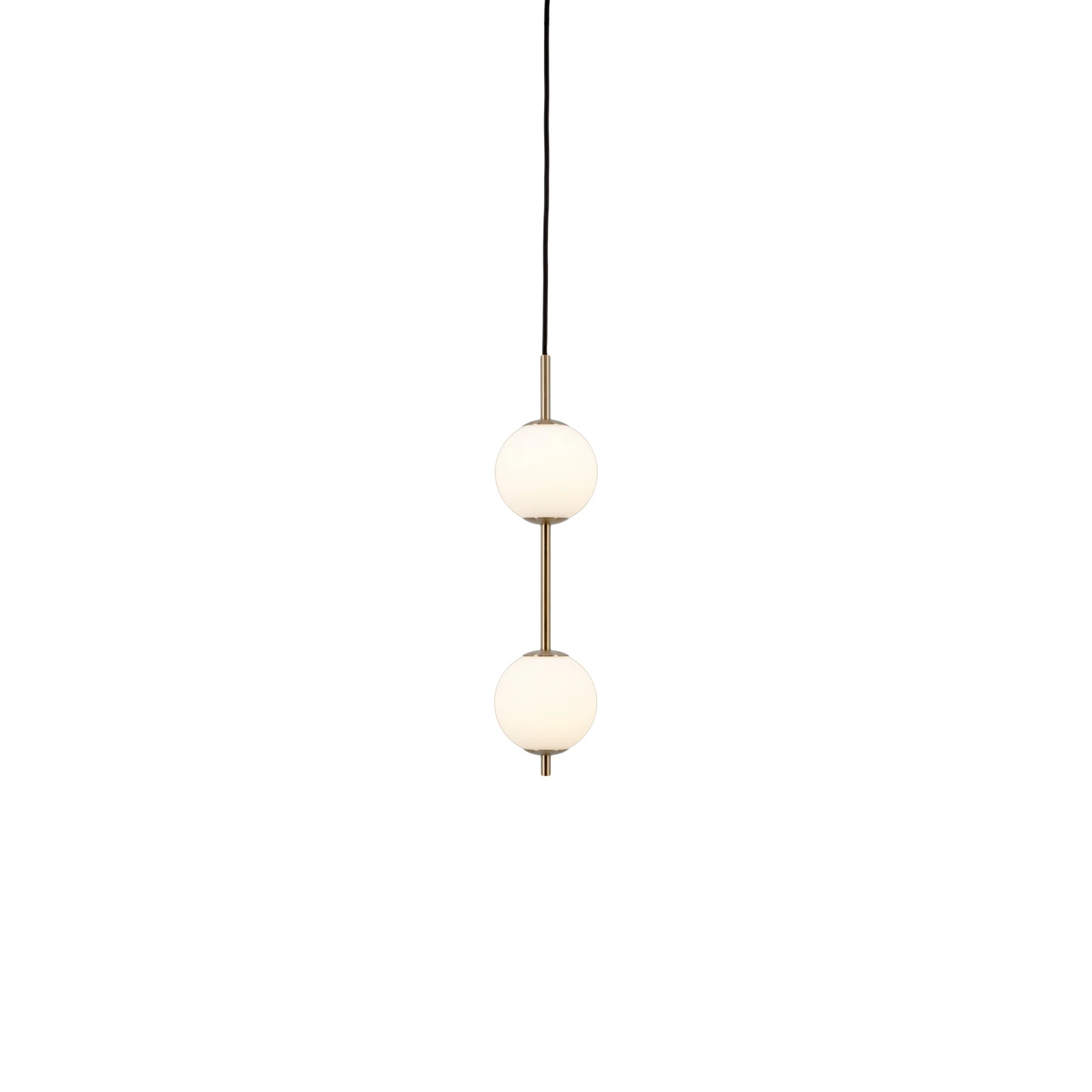 Závěsné světlo UMAGE LED Audrey, mosazná barva, 2 svítidla, Ø 12 cm