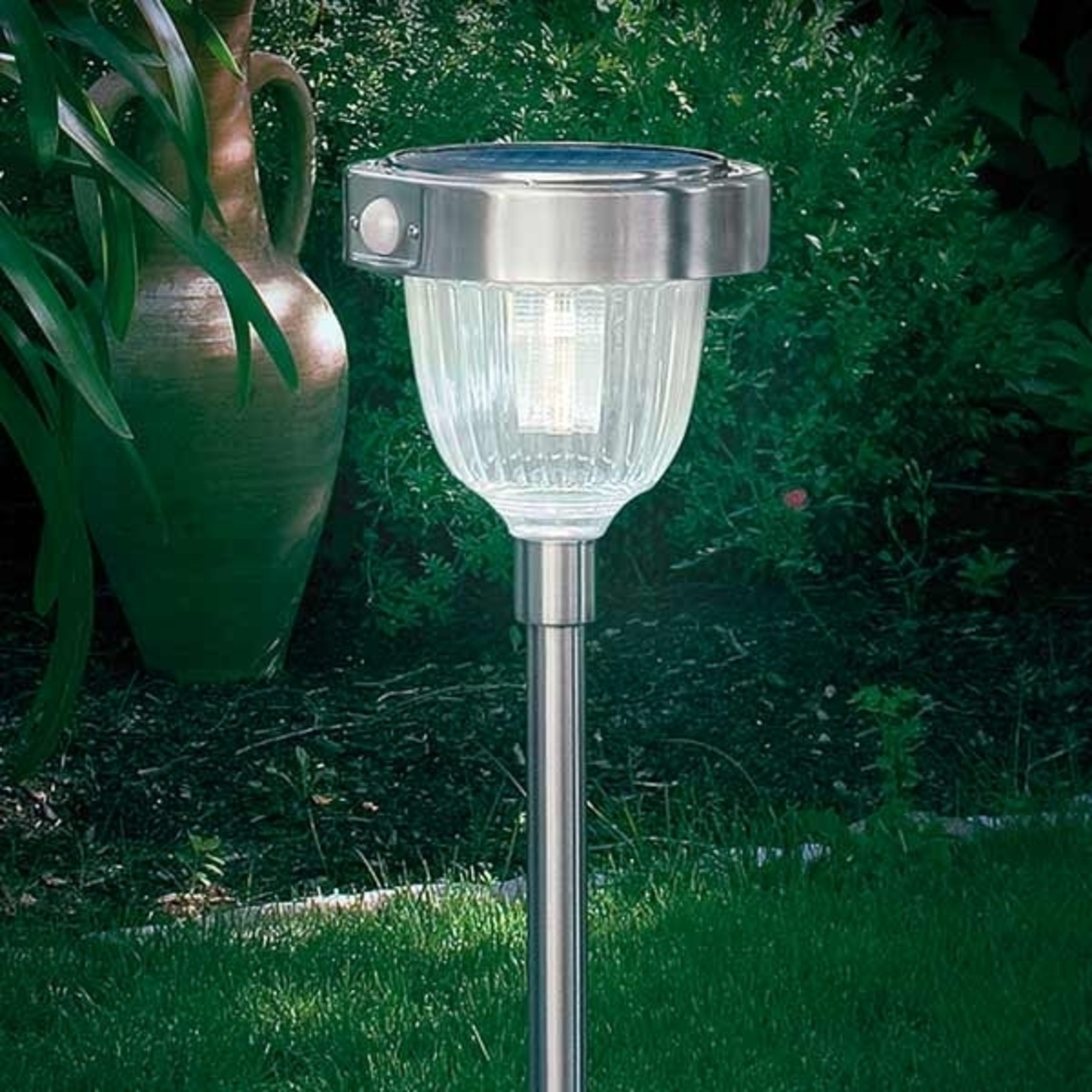 Asinara solar PIR light stainless steel