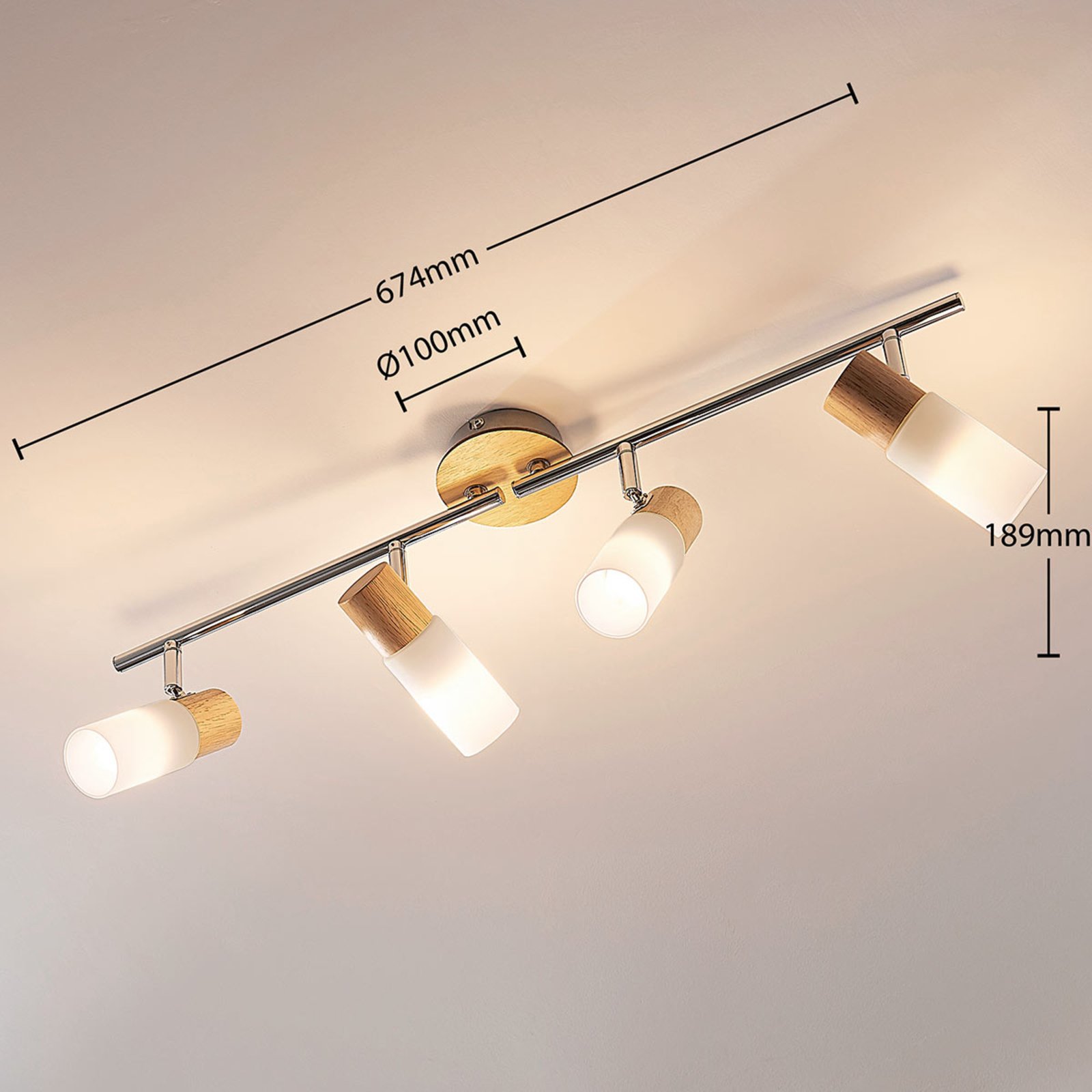 Christoph 4 Lampa Sufitowa Wood/White - Lindby