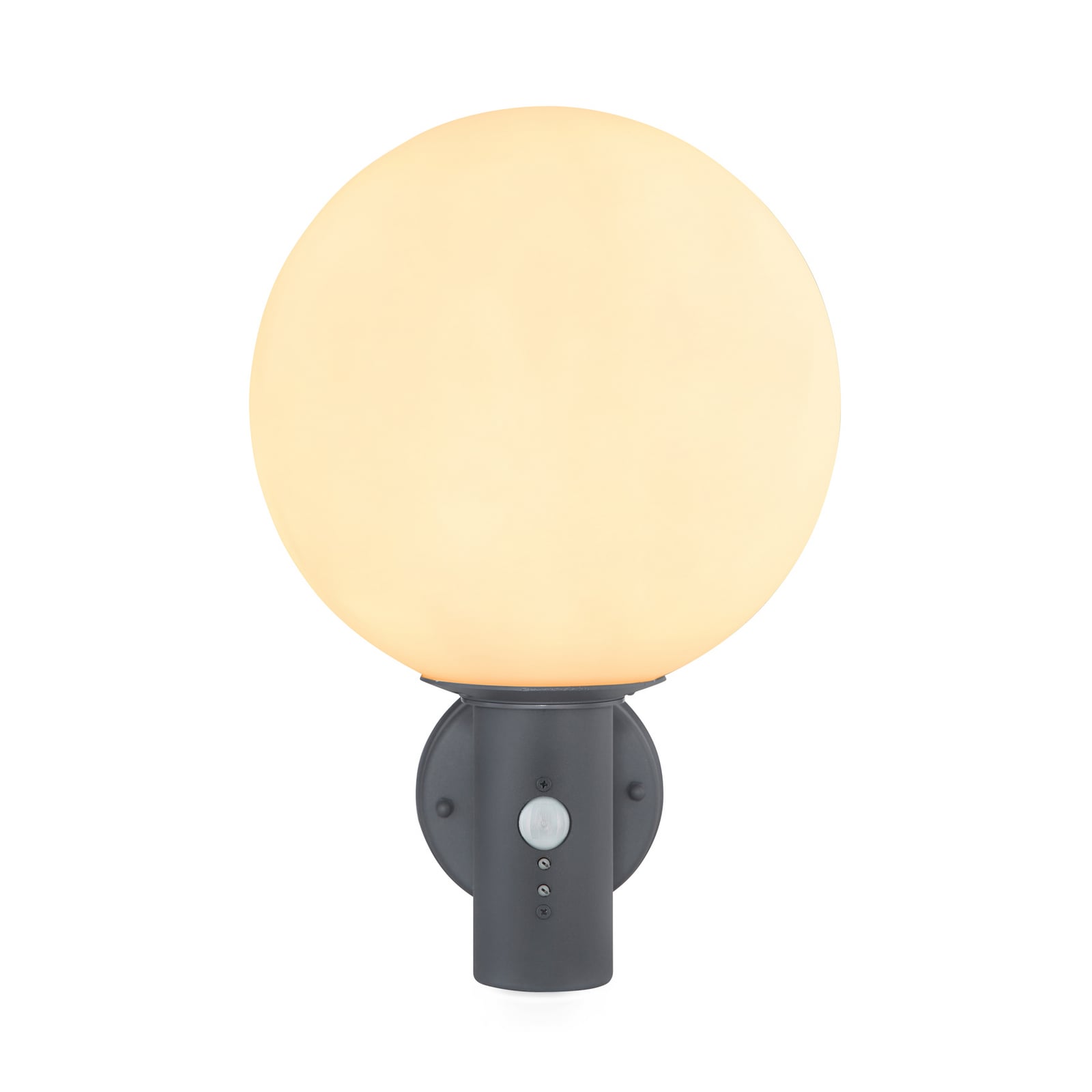 Außenwandlampe Ossy, anthrazit/weiß, Sensor, IP44, E27 Außenwandlampe Ossy, anthrazit/weiß, Sensor, IP44, E27