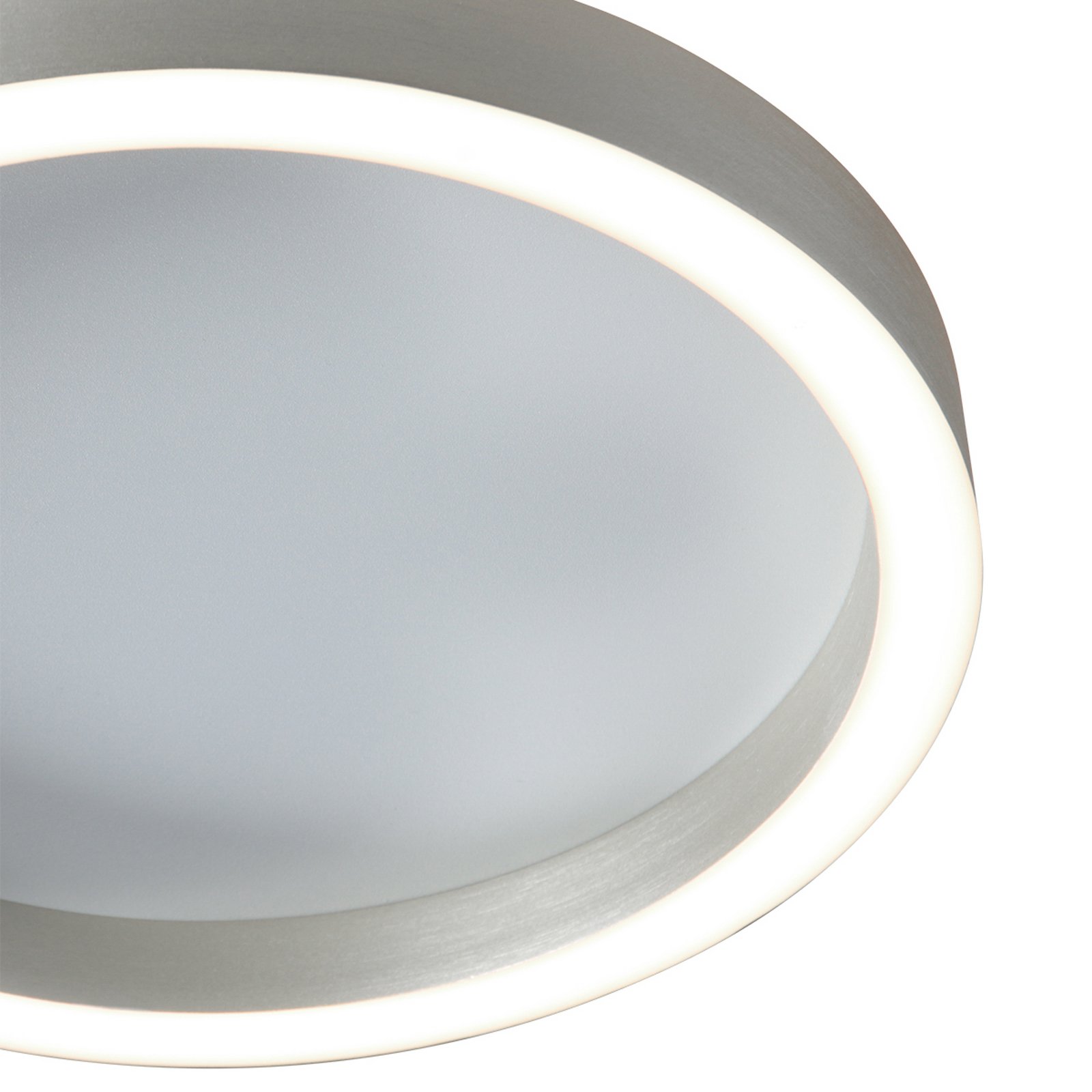 LED-taklampe Ringlux stålgrå, Ø 30 cm, metall, 2700 K