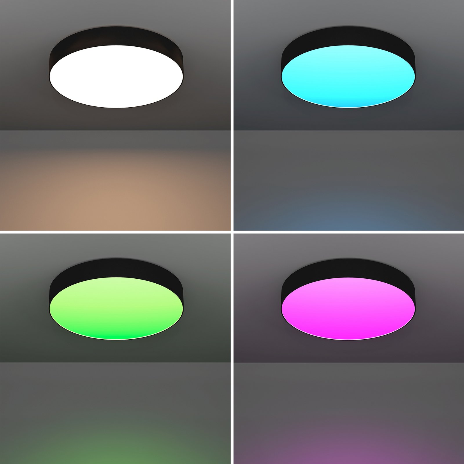 EGLO connect Smart-LED-Deckenlampe Gallizzi-Z, schwarz,Ø49cm