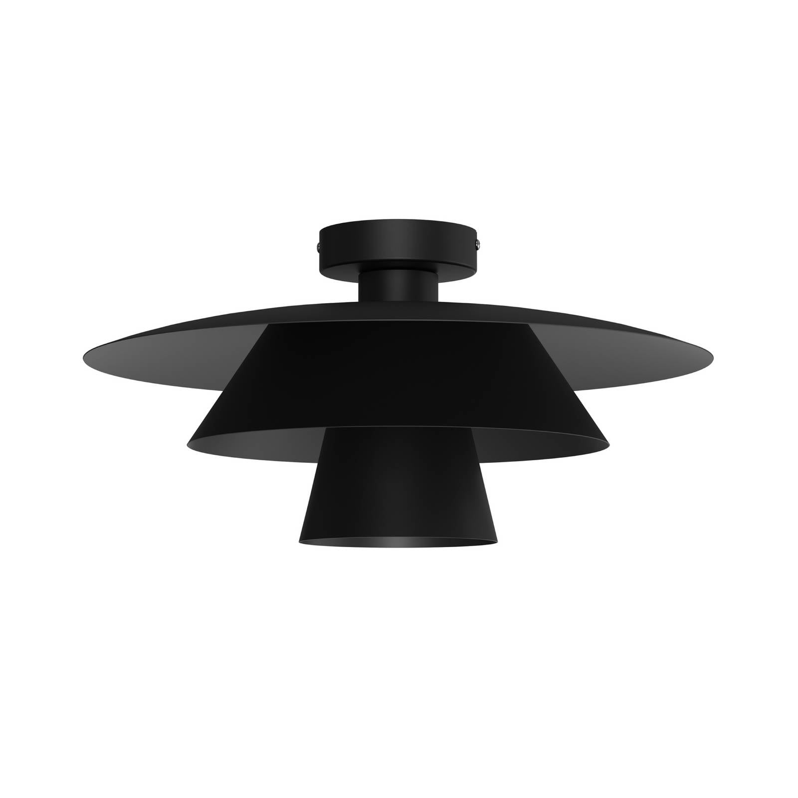 Deckenleuchte Plato, schwarz, Metall, Ø 38 cm, E27