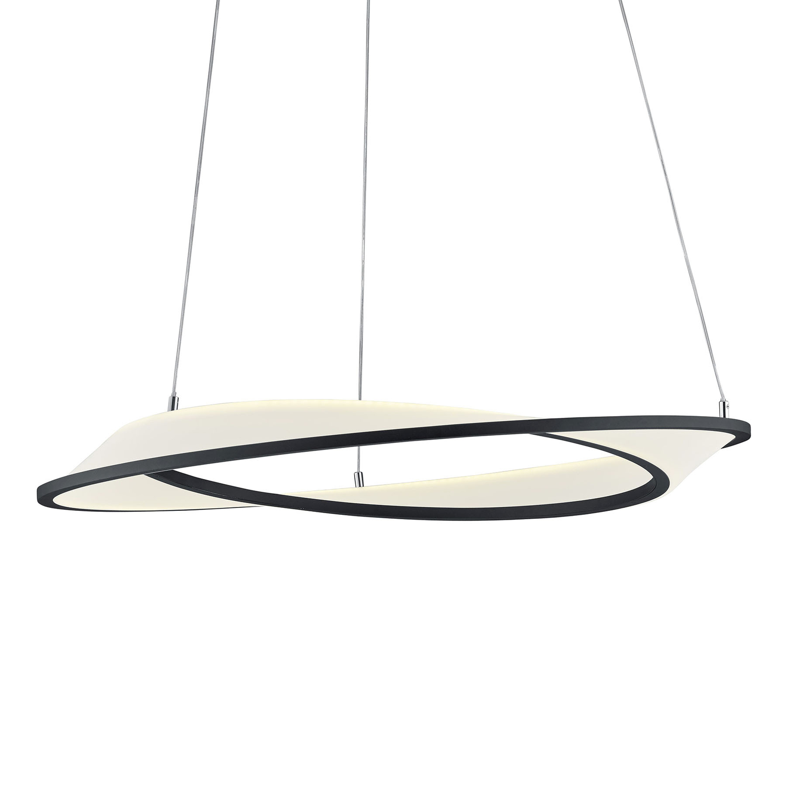 B-Leuchten Aurora LED pendant light, black, for Living / Dining Room, plastic, 50 W, energy efficiency: A+