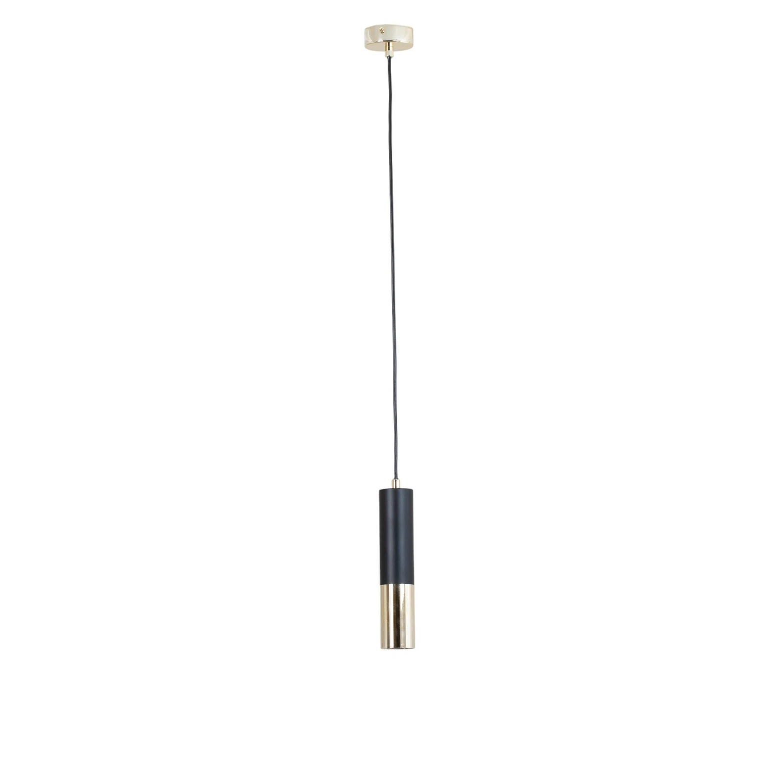 Lámpara colgante Orino, negro/dorado, metal, GU10