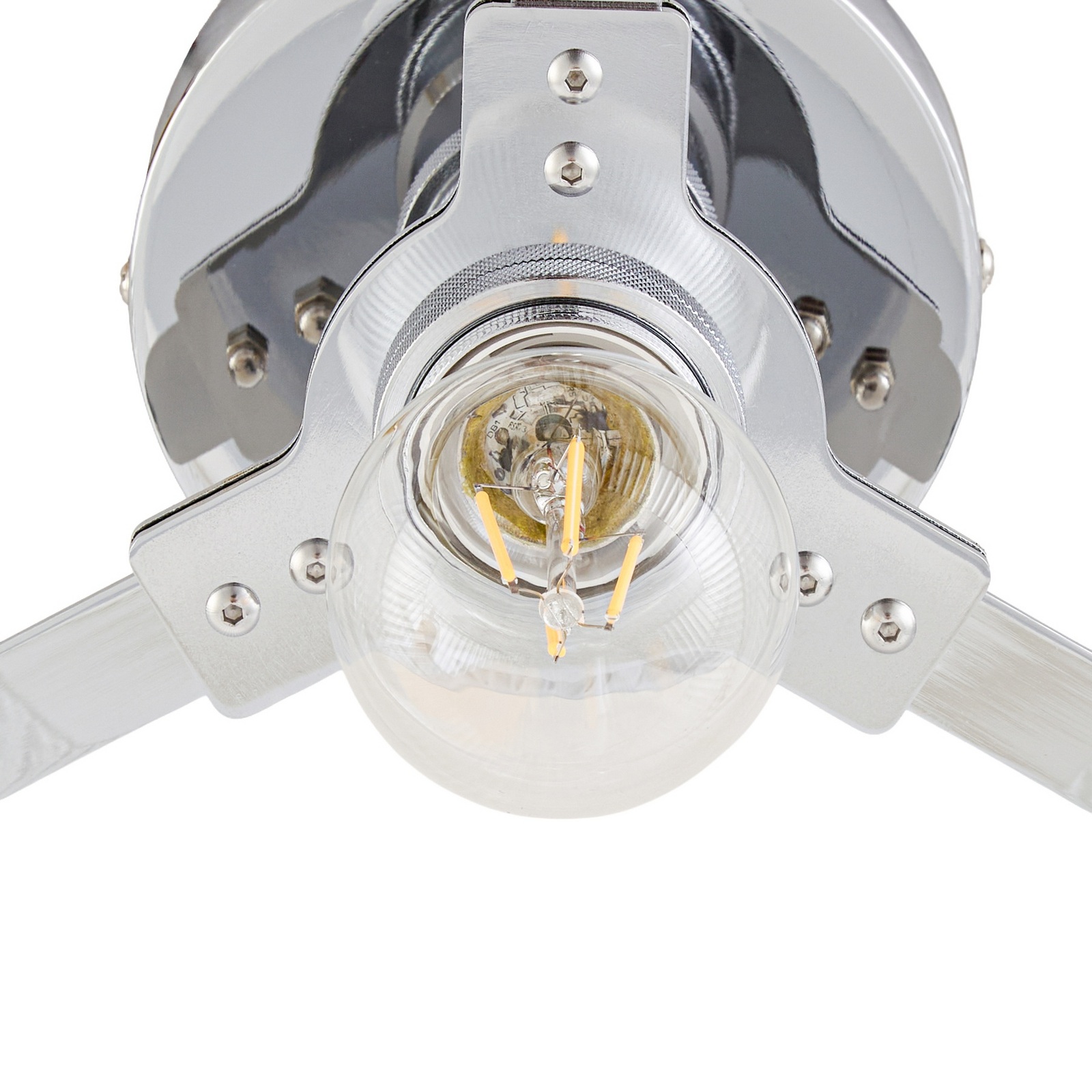 Meritt plafondlamp, chroom/transparant, Ø 25 cm, glas - Lucande Meritt plafondlamp, chroom/transparant, Ø 25 cm, glas - Lucande