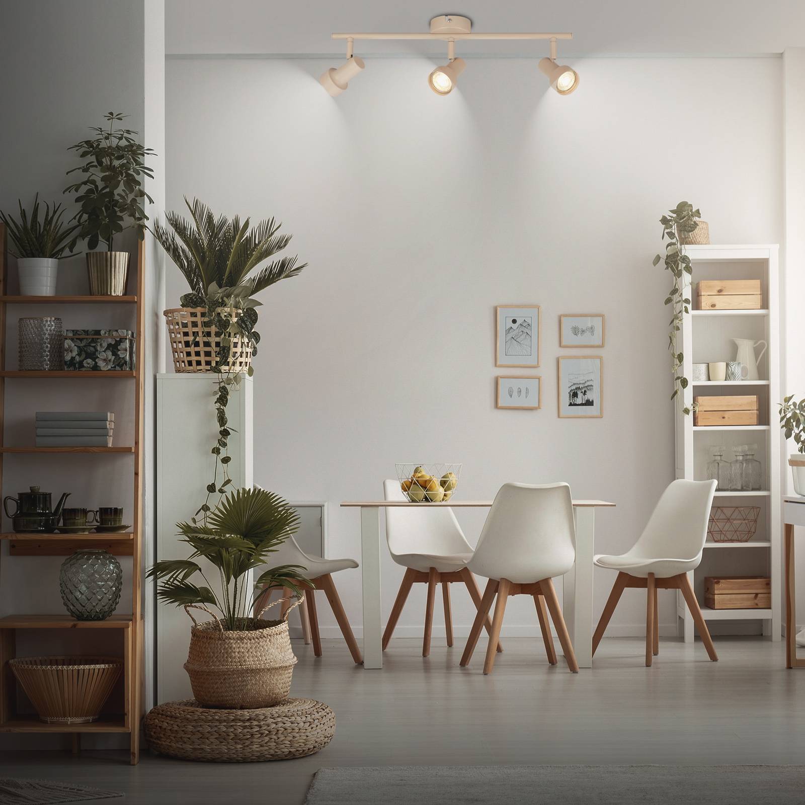 Deckenstrahler Tapp, beige, Länge 48 cm, 3-flg., Metall GU10 günstig online kaufen