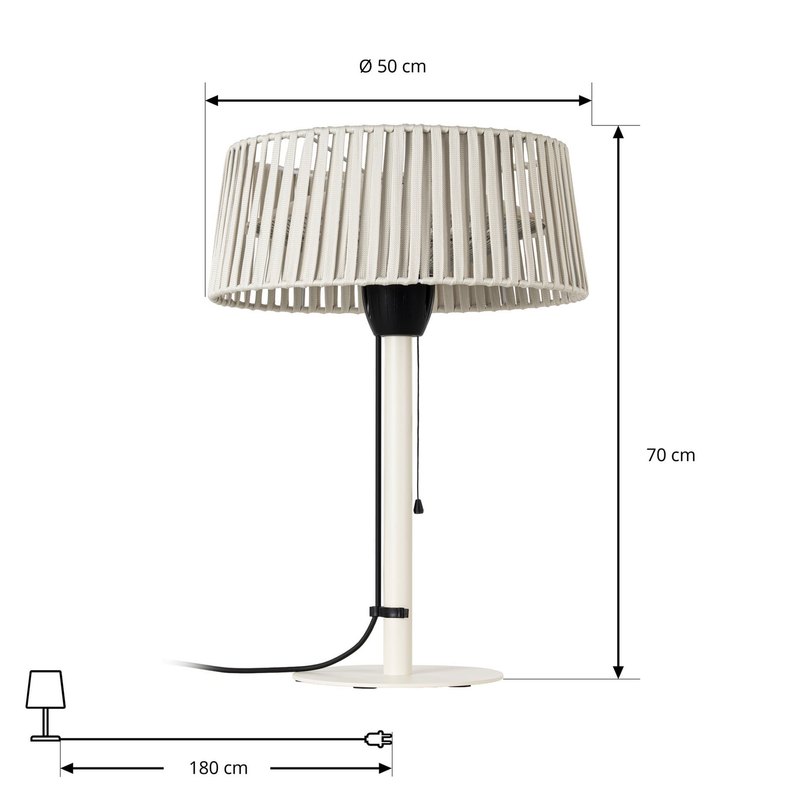 Radiateur rayonnant de table Pyravo, beige, aluminium, hauteur 70 cm, IP44 - Radiateur rayonnant de table Pyravo, beige, aluminium, hauteur 70 cm, IP44 -