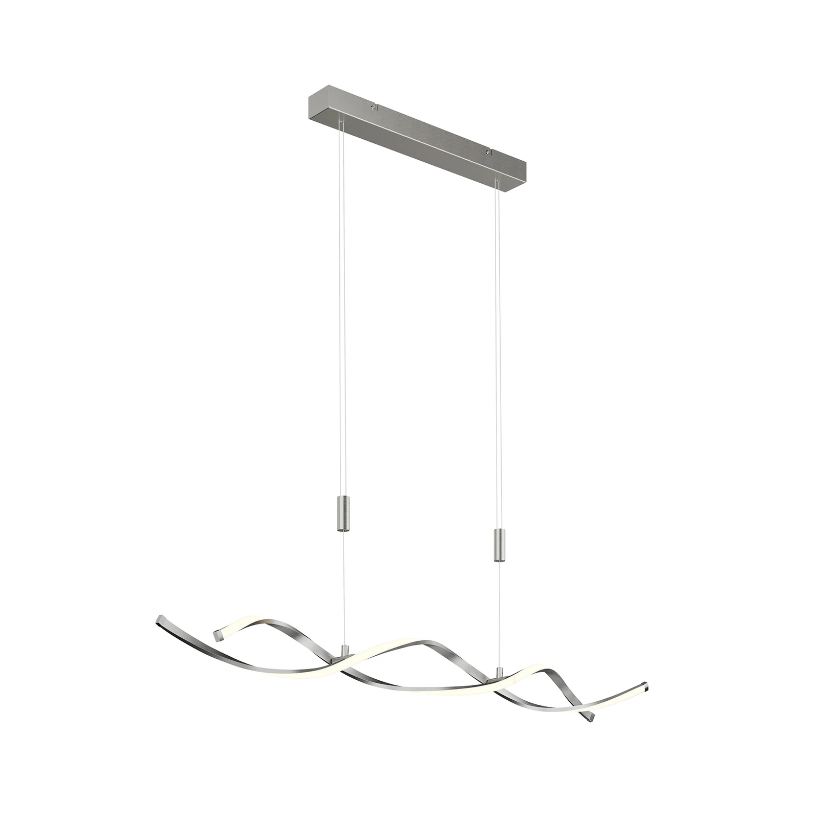 Lindby LED-Hängelampe Auron, nickelfarben, Metall, dimmbar