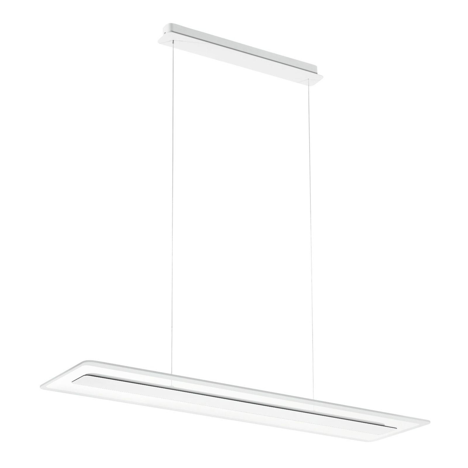 Suspension LED Antille verre rectangulaire blanche