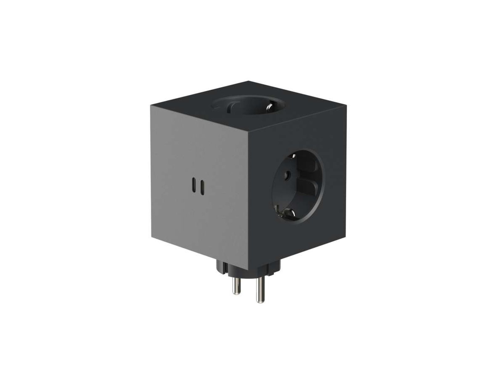 Square 2 Socket Extender w/30W Dual USB-C Stockholm Black - Avolt