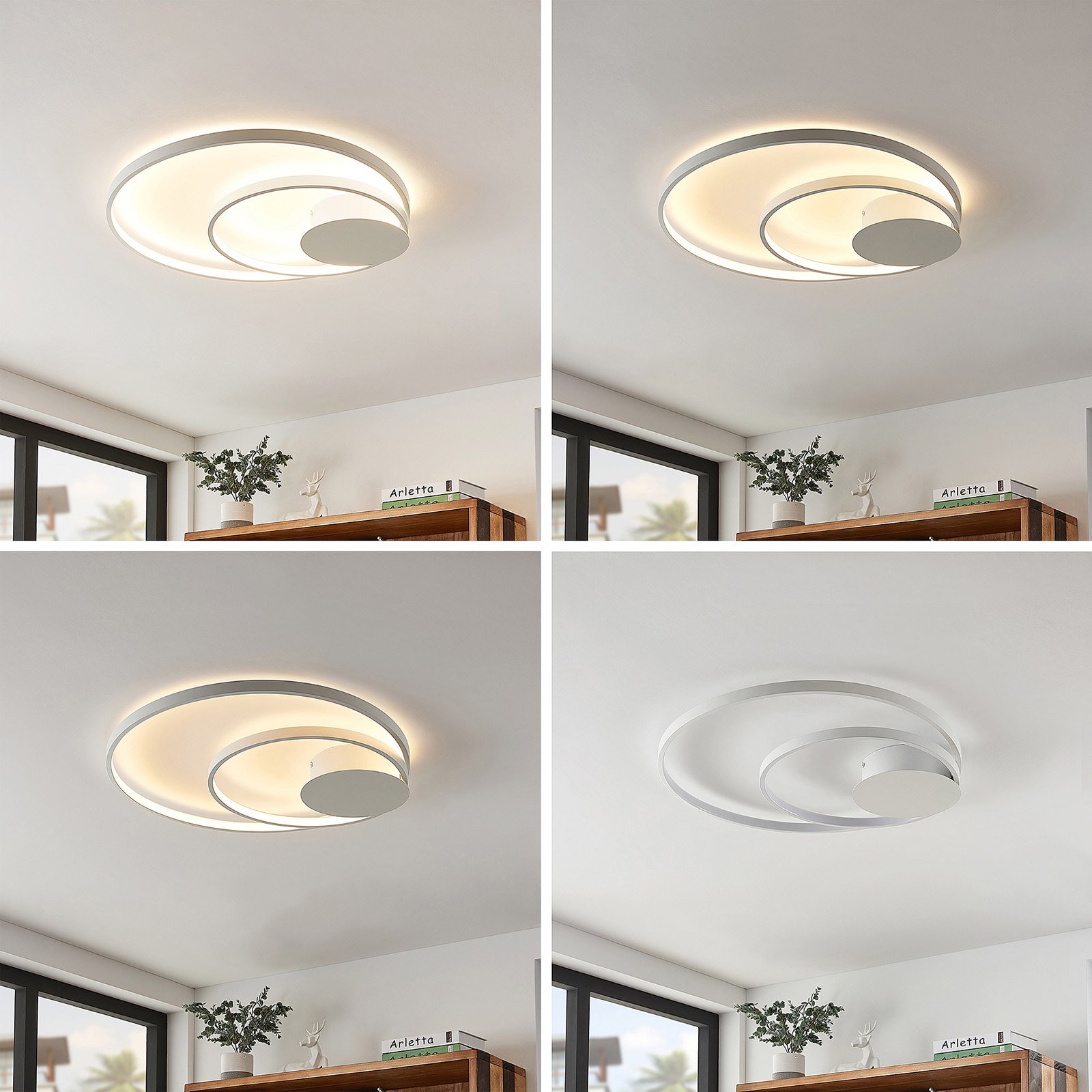 Lindby Nerwin LED ceiling light, round, white