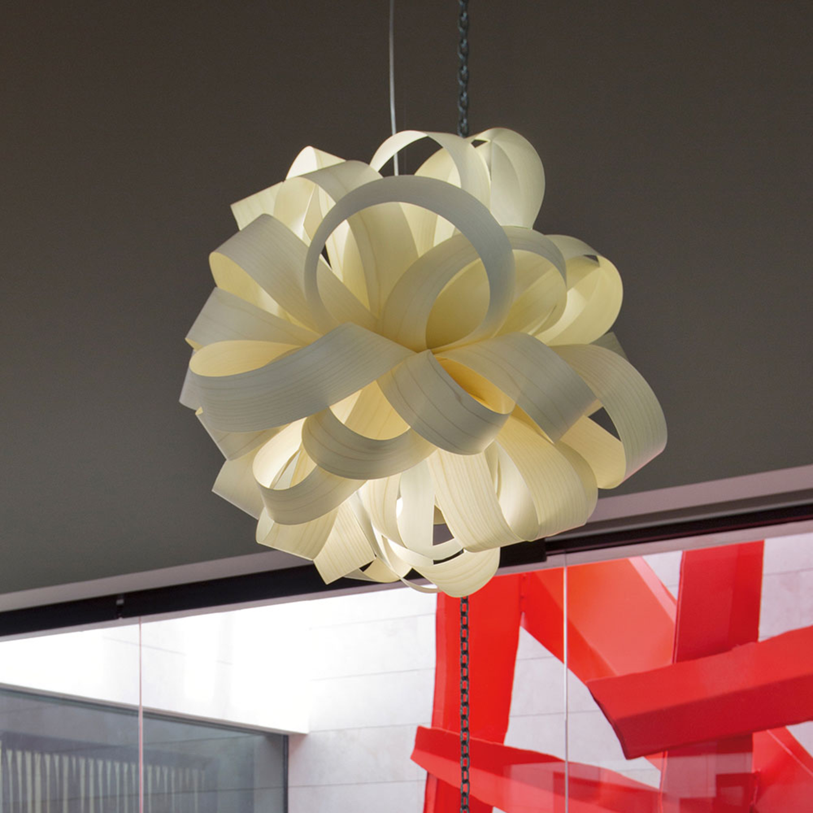 LZF Agatha Ball hanglamp, 84x80cm, ivoor
