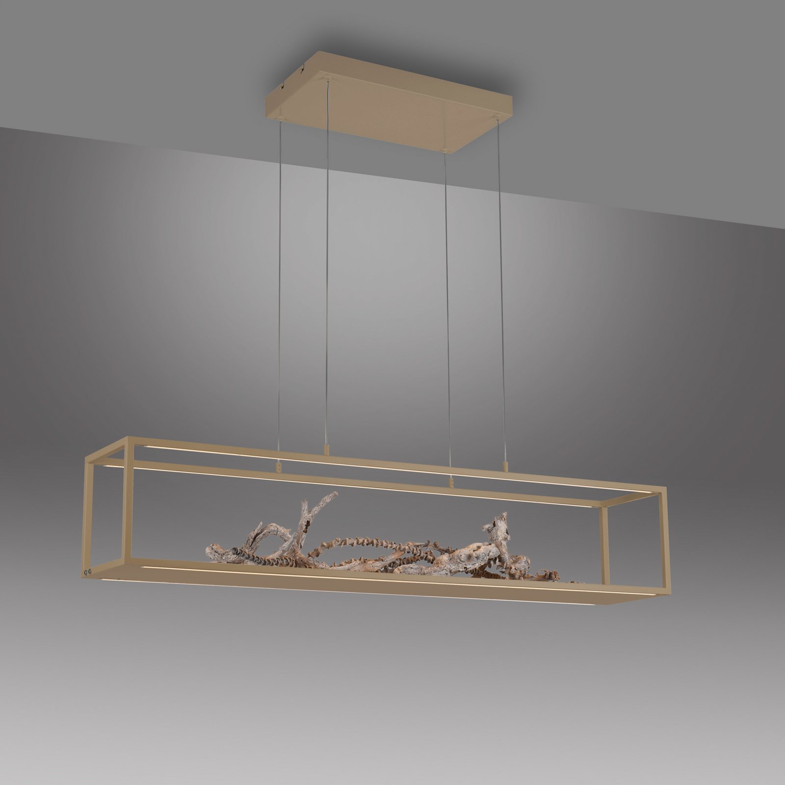 Paul Neuhaus LED-Hängelampe Contura, sandfarben, 105 cm