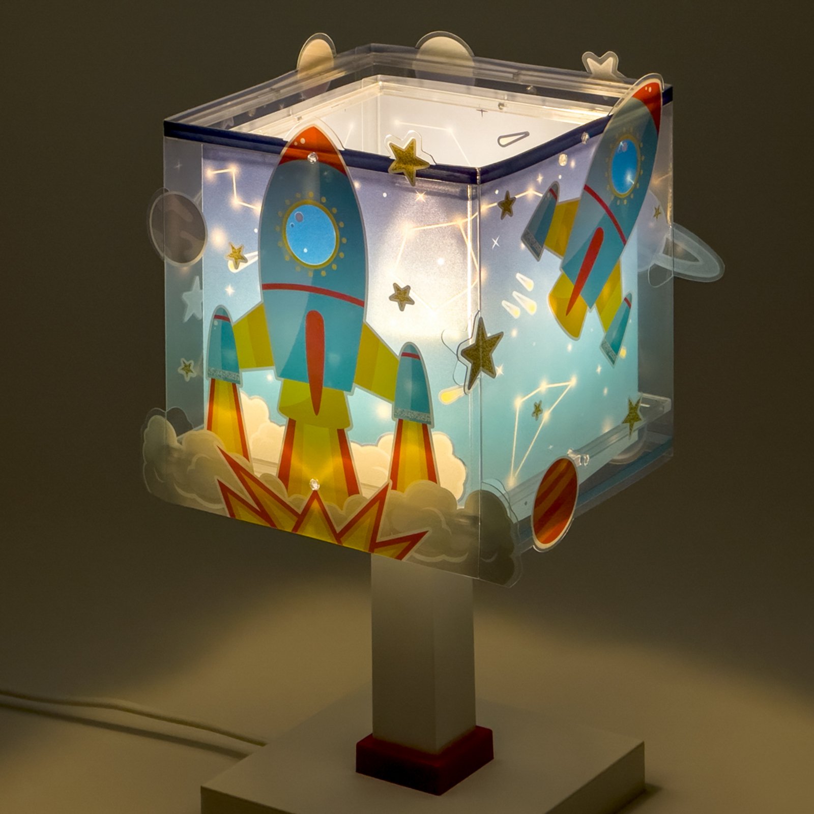 Lampada da tavolo per bambini Rocket, G4, larghezza 14 cm