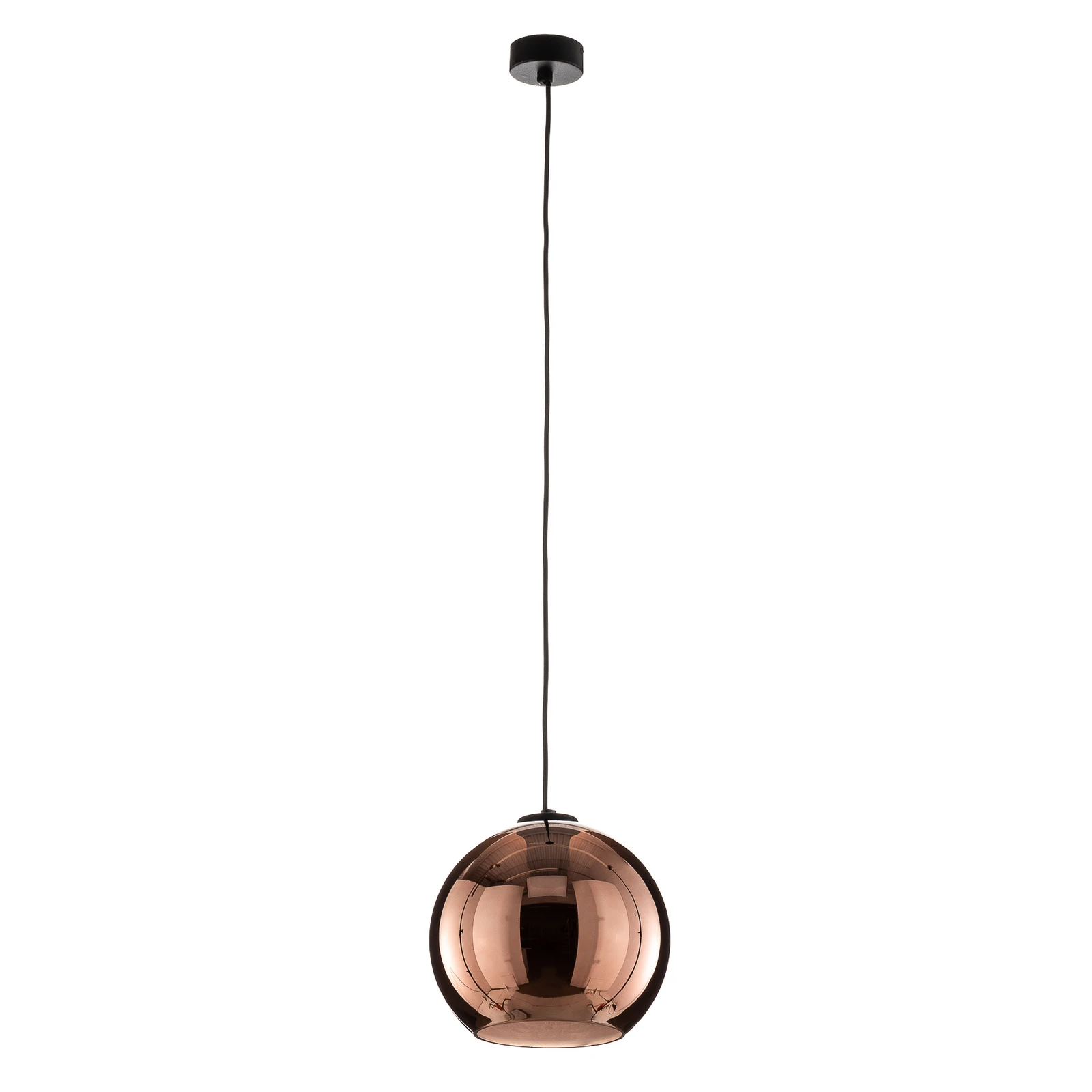 Hanglamp Polaris, spiegelend glas, koper
