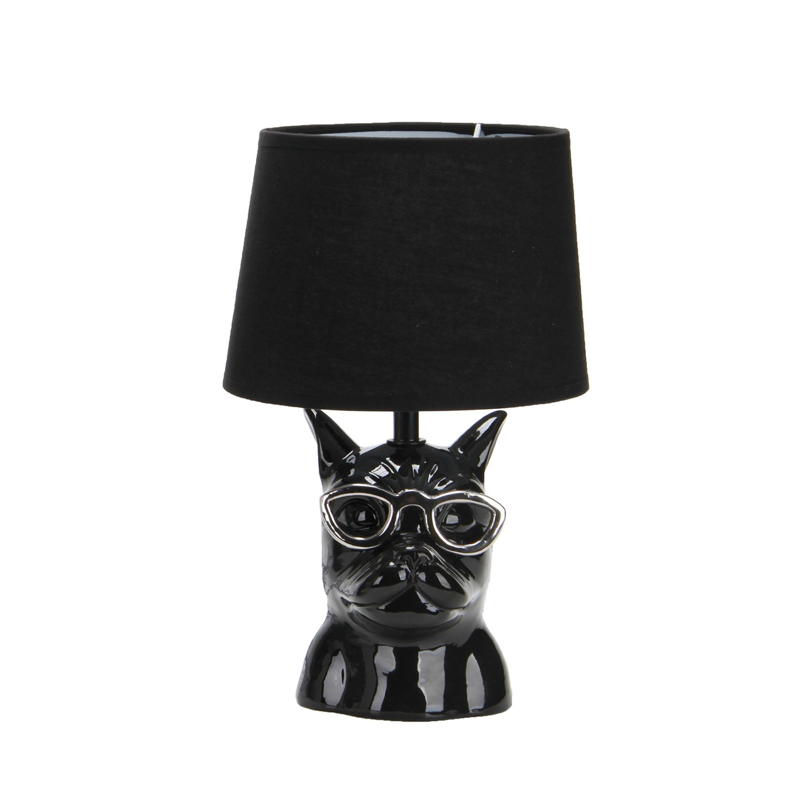 Biagio table lamp, black, ceramic, textile