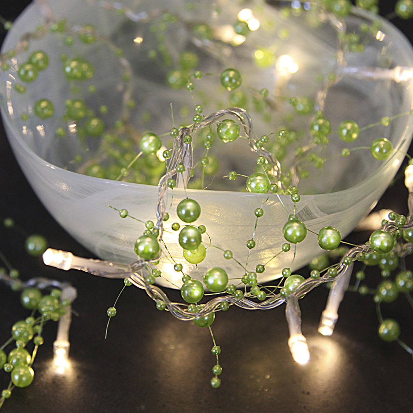 Grüne LED-Lichterkette Pärla Garland