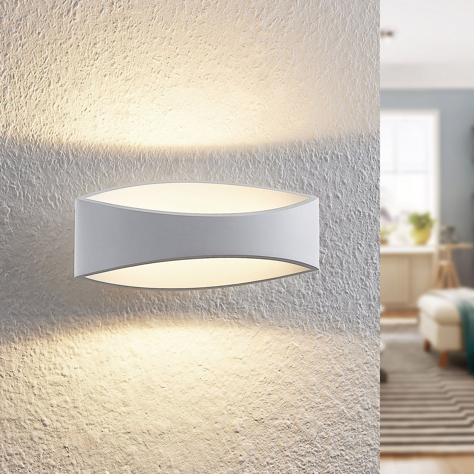 Arcchio Jelle LED-vegglampe, 25 cm, hvit