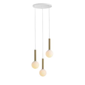 Hängeleuchte 1098E, 3-flammig, weiß/messing