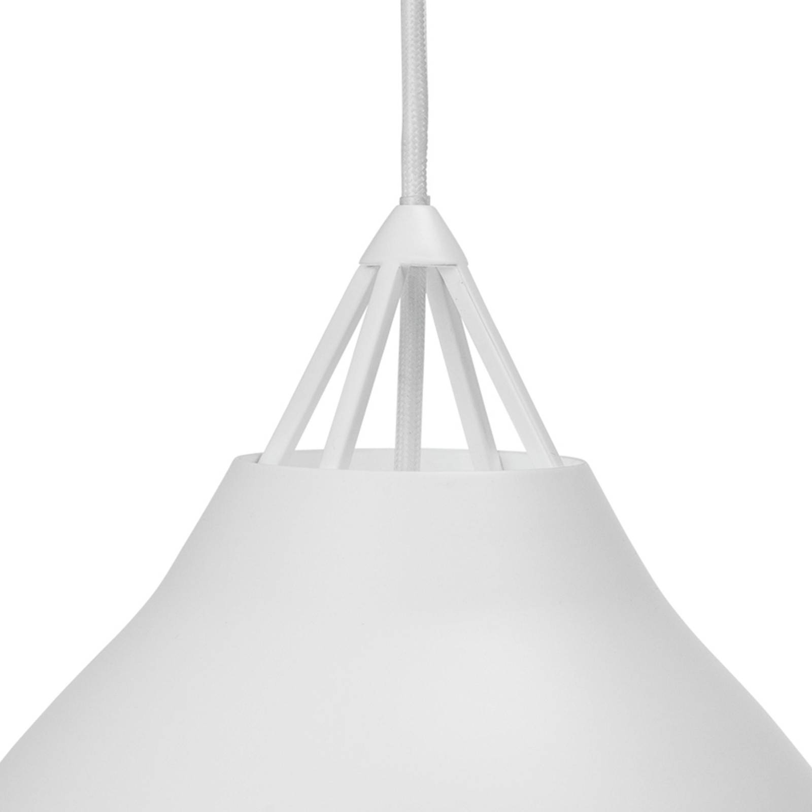 Lampa wisząca Dyberg Larsen Pyra, Ø 23 cm, biały, metal