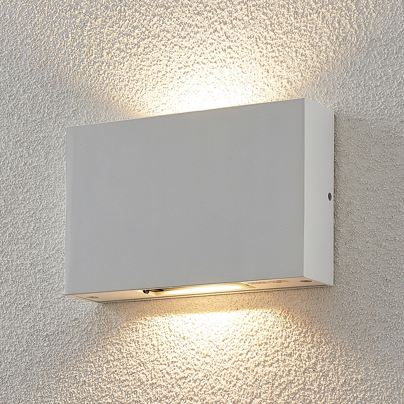 Lucande Katla LED outdoor wall light made of aluminium, die-cast aluminium, glass, 5 W, energy efficiency: A+, W: 18 cm, H: 11.5 cm