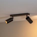 Spot pour plafond Sado, à 2 lampes, anthracite, acier, ajustable