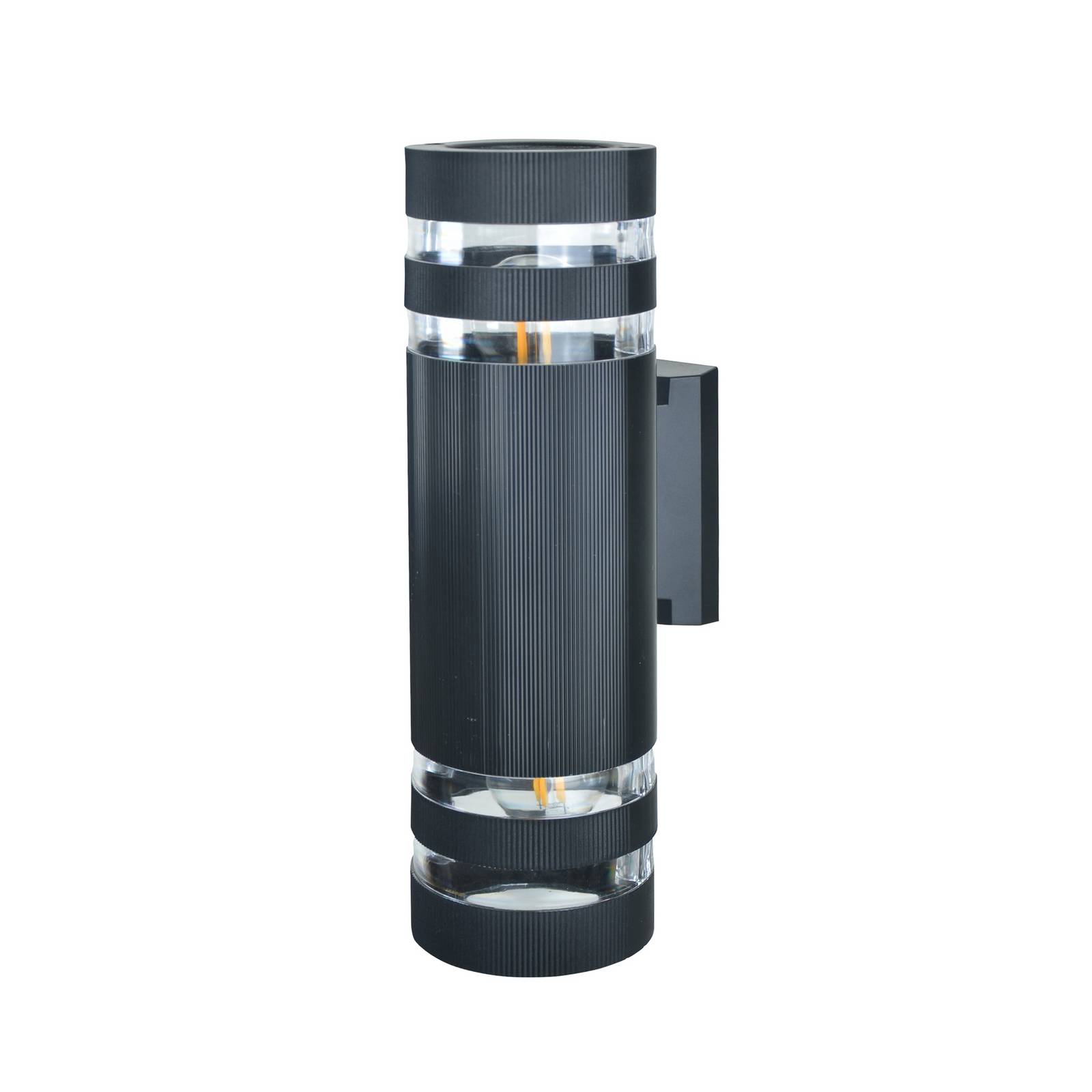 Außenwandlampe Toluca up/down schwarz, ABS, Polycarbonat E27