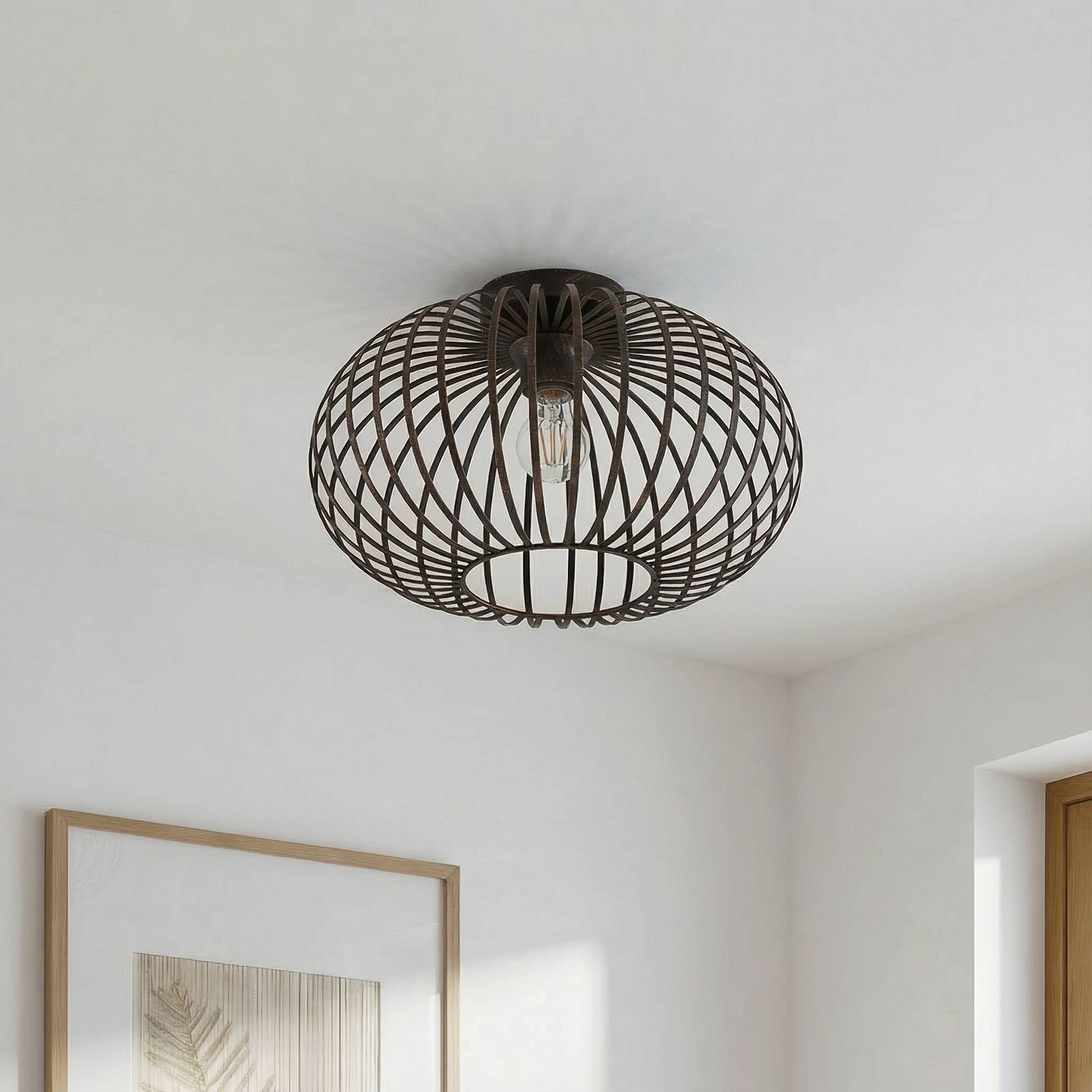 Lampa sufitowa Lindby Rosalea, kolor miedziany, metal, 40 cm, E27
