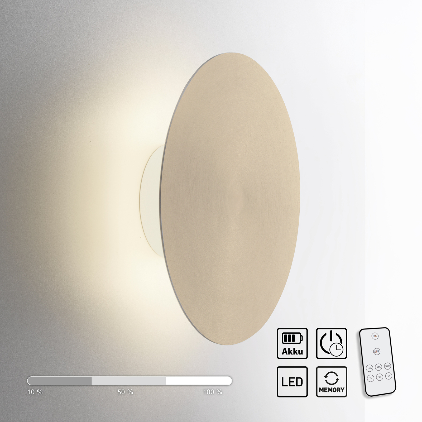 LED fali lámpa elem Puntua Ø 25 cm sárgaréz matt
