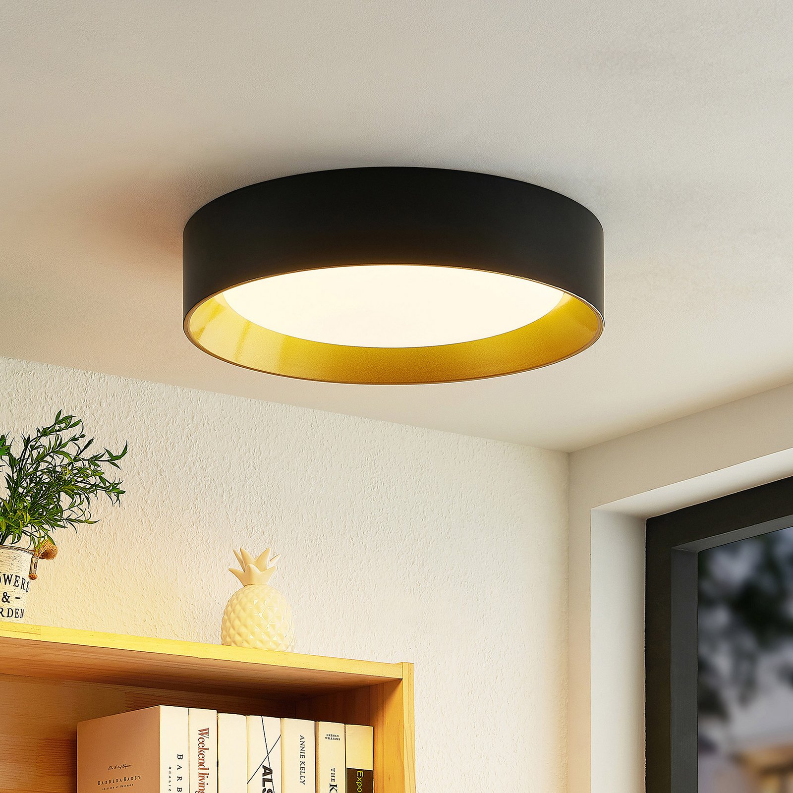 Kambia LED Stropní Lampa Ø45 Black/Gold - Lindby