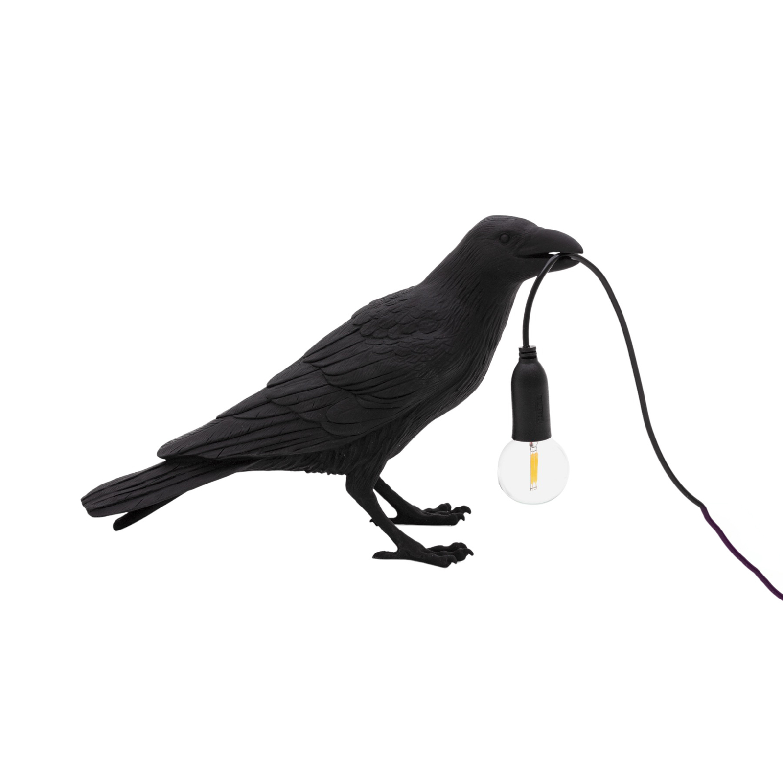 SELETTI Bird Lamp LED-Tischlampe, wartend, schwarz