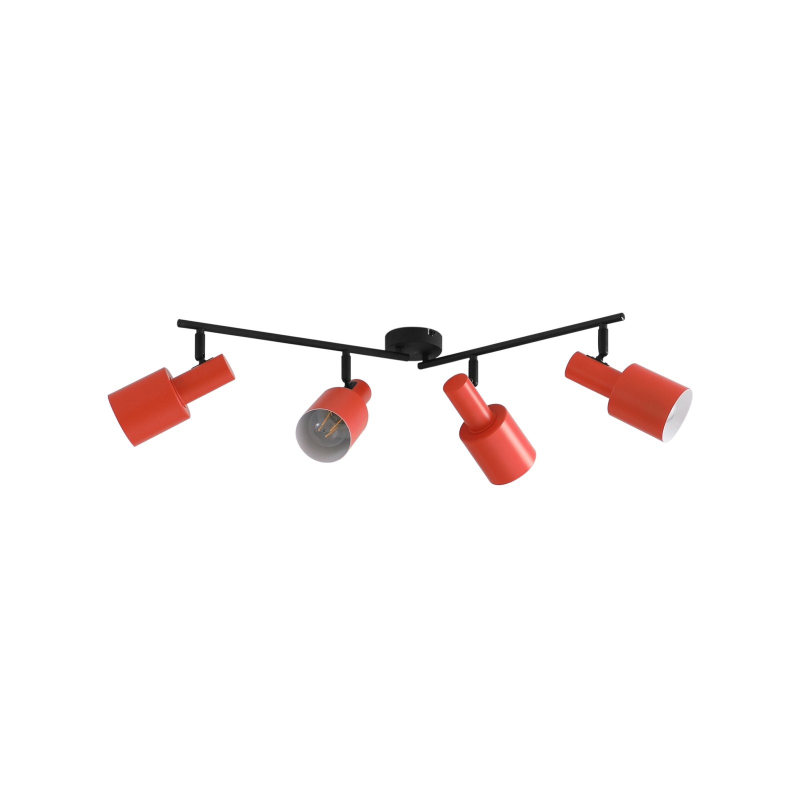 Lindby fatto da soffitto Ovelia, arancione/nero, a 4 luci, E27