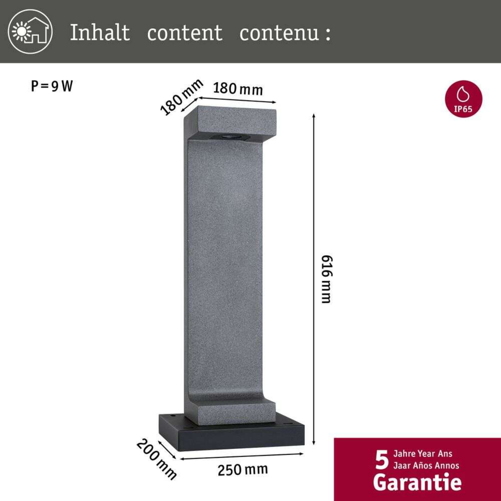 Concrea Lampă de Grădină H45 Sandstone - Paulmann