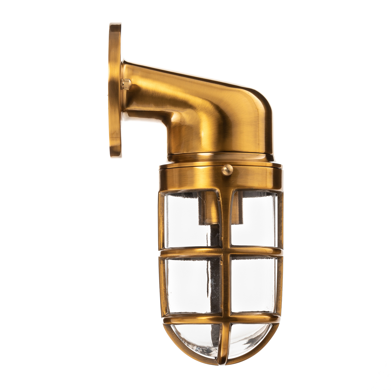 Dudley outdoor wall light, projecting at the bottom, brass