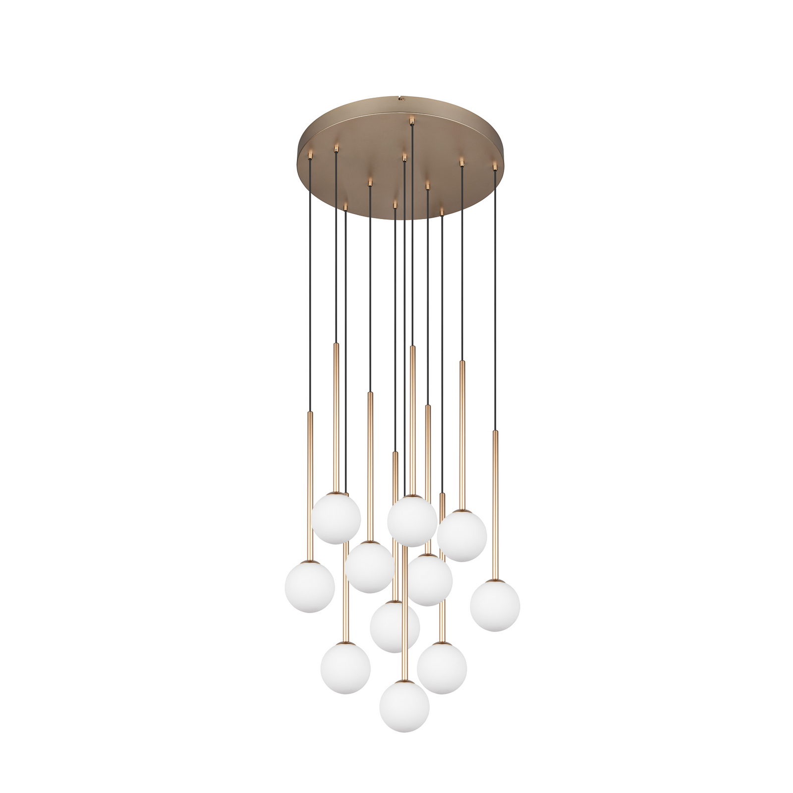 Piekaramā lampa „Firano“, zelta krāsā, Ø 66 cm, metāls, 11 spuldzes.