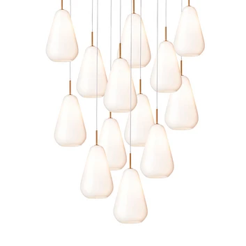 Anoli 13 Chandelier Nordic Gold/Opal - Nuura