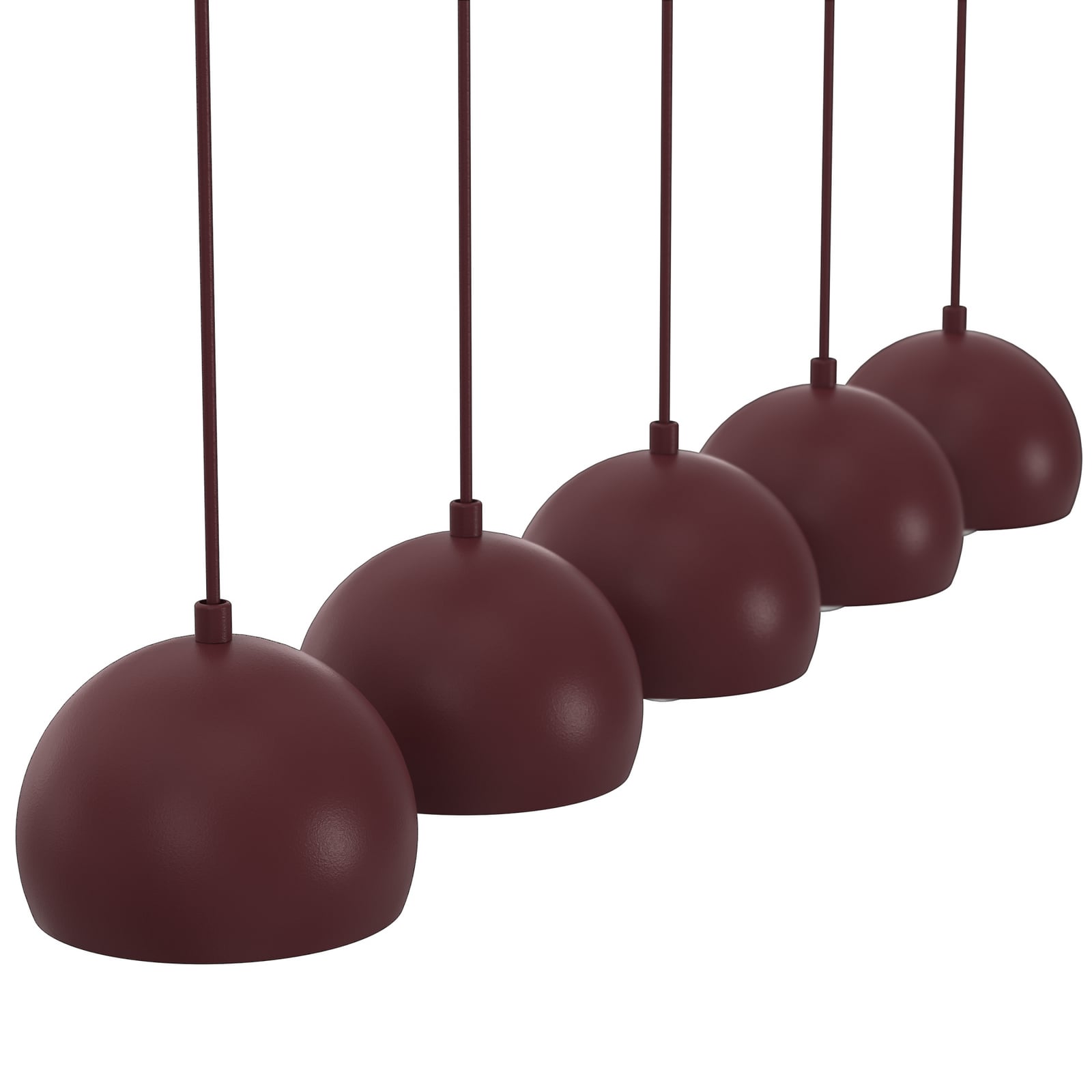 Sool hanging light, dark red, length 95 cm, 5-bulb, metal, E27 Sool hanging light, dark red, length 95 cm, 5-bulb, metal, E27