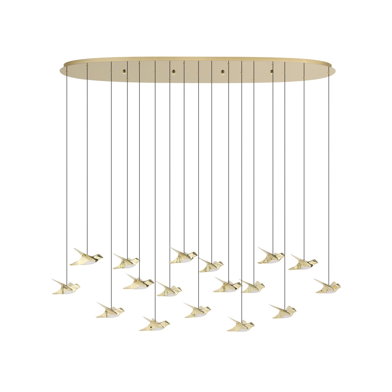 EGLO Stars Of Light LED hanging light Paratebueno brass 17-fl